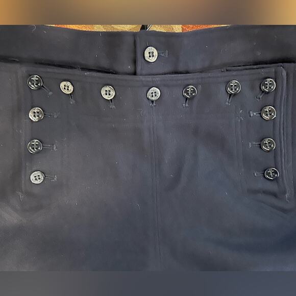 VTG Auth 60’s Navy wool 13 button Wide-Leg back lace up sailor Pants. 31R x 29 - Picture 3 of 9